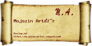Mojszin Artúr névjegykártya